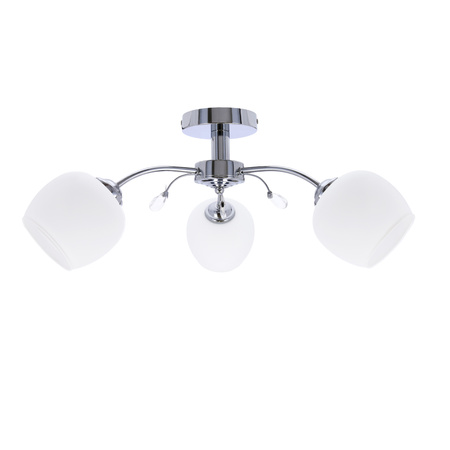 Estar lampa sufitowa chromowy 3x40w e27 klosz biały Candellux 33-09432