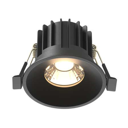 Małe czarne oczko sufitowe podtynkowe 8cm LED Round DL058-12W3K-B Maytoni