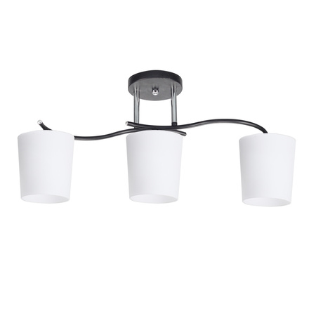 ESNYR LAMPA SUFITOWA CHROMOWY+CZARNY 3X40 E27 KLOSZ BIAŁY Candellux 33-22660