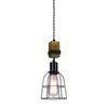 Lampa wisząca Ponte, jednopunktowa, czarna z drucianym kloszem Italux PND-4290-1-L