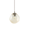 Lampa wisząca koniakowy szklany zniekształcony klosz 25cm LAVA M BROWN 1xE27 Tk Lighting 11326