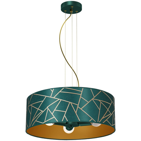 Lampa wisząca ZIGGY WHITE Gold/Bottle green 3xE27 MLP7580
