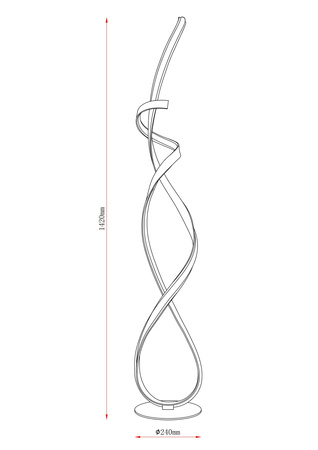 Lampa podłogowa 142cm LED nowoczesna beżowa spirala VECINO Zuma Line 250051F-BE