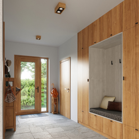 Lampa sufitowa, oprawa QUATRO 2 Drewniana Sollux Lighting SL.0916