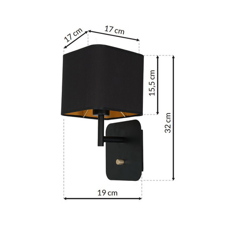 Kinkiet NAPOLI BLACK/GOLD 1xE27 Milagro ML6365