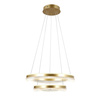 Lampa wisząca dwa złote okręgi z imitacją kryształu LED 3000/4000/6000K Morte Italux PND-34535-2L-GD