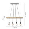 Lampa wisząca 4 zwisy na drewnianej belce TERO 4xE27 Just Light 15505-18