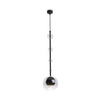Lampa wisząca czarna kula otoczona transparentnym szklanym kloszem Ros MOD227PL-01B Maytoni