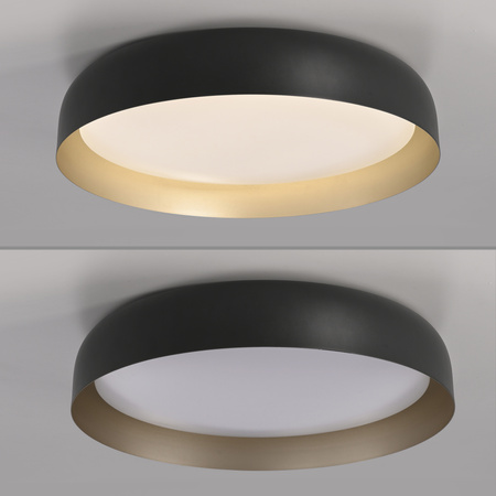 Okrągły czarny plafon sufitowy o średnicy 57cm LED sterowany pilotem OSKO Just Light 14216-18