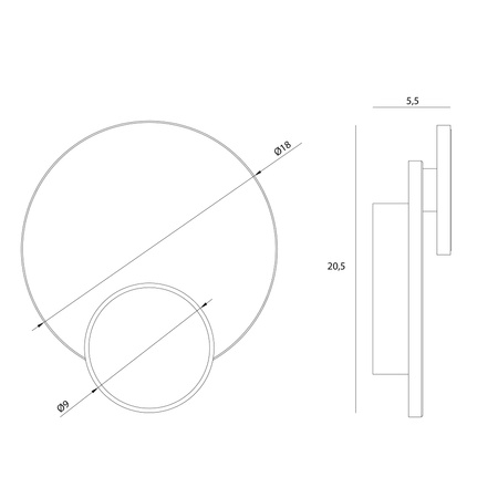 Okrągły kinkiet LED wykonany z trawertynu o średnicy około 18cm Travertino Maxlight W0394