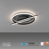 Lampa sufitowa czarna – geometryczny okrąg z linią świetlną KORSA LED 3000K z funkcją ściemniania SimplyDim  Just Light 14130-18
