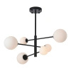Lampa wisząca czarna sześć szklanych białych kul Bolti 6xG9 PLC0103-BK Yaskr