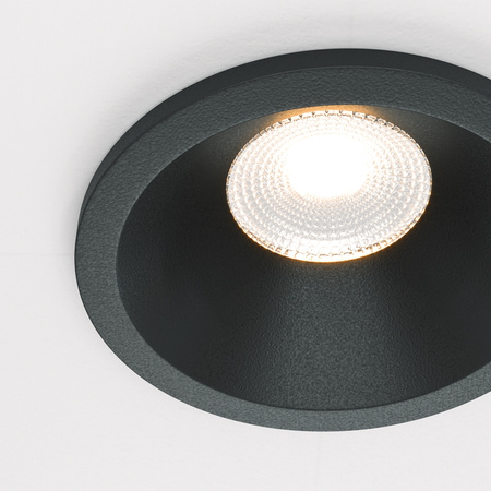 Czarne okrągłe oczko podtynkowe średnica 6cm IP65 LED 3000K Zoom DL034-01-06W3K-D-B Maytoni