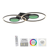 Lampa sufitowa czarna dwa okręgi plus dwa koła RGB imitujące tunel LED RGB Just Light TUNEL 15160-18