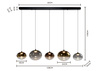 Lampa wisząca piątka prosta Pesaro czarna Aviano Lighting 7082-502