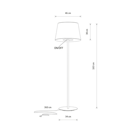 Lampa podłogowa beżowa z abażurem w jedwabisto szarym kolorze 1xE27 TUTOIA Nowodvorski 11683