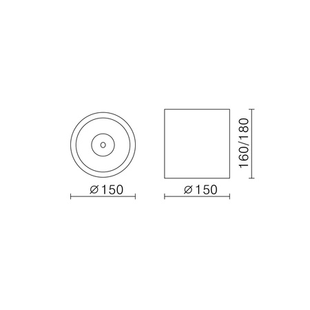 Lampa natynkowa tuba 15cm średnicy Pro Reluce Luna White 3800LM w kolorze białym LED Italux WG-706R/WU-WW/70