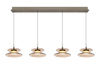 Lampa wisząca czwórka prosta Crema brąz / klosz coffee Aviano Lighting 7058-421