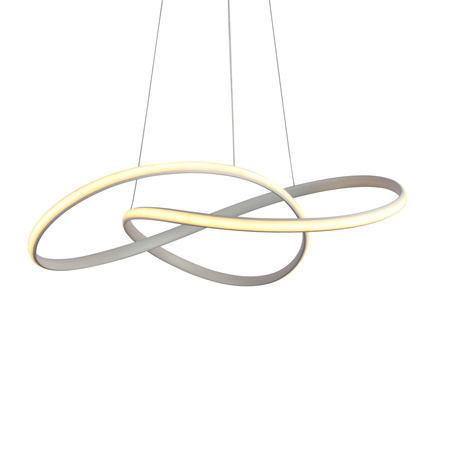 Biała lampa wisząca LED o średnicy 50cm z wyborem barwy światła Consa Italux PND-19221C-WH