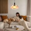 Lampa wisząca szklany klosz bursztynowy mrożony 40cm BRIZI 1xE27 Candellux Studio 31-51486