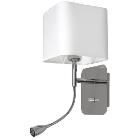 Kinkiet Napoli z dodatkowym giętkim ramieniem 1xE27 + 1W LED Biały / Chrome Milagro ML63600