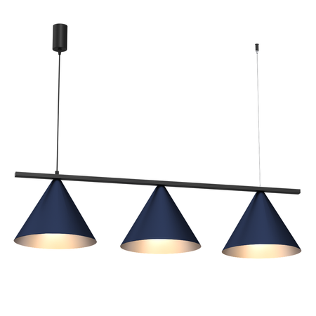Lampa wisząca CAPITAL BLACK/NAVY BLUE 3XGX53 MLP1532 - 3 stożkowe klosze