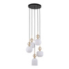 Lampa wisząca pięć zwisów szklane karbowane klosze SOPHIA COGNAC WHITE 5XE14 Tk Lighting 11593