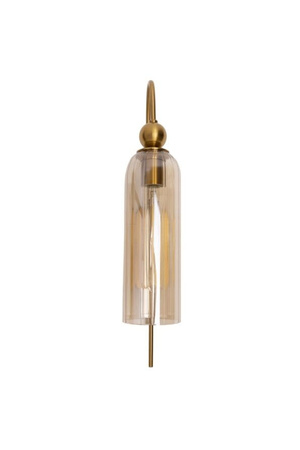 Kinkiet mosiężny z bursztynowym szklanym kloszem CAMPANILA CHAMPAGNE GLASS MAXLIGHT W0332