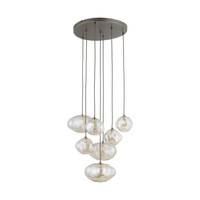 Lampa wisząca 7 nieregularnych wiszących kloszy na okrągłej podstawie w kolorze brązowym NEBIA NEW BROWN 7xG9 Tk Lighting 11792