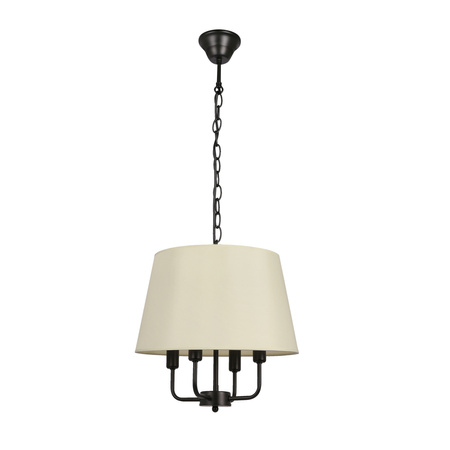 Pasteri lampa wisząca czarny matowy 4x40w e14 abażur beżowy Candellux 31-01368