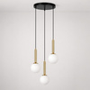 Czarna lampa wisząca z białymi kloszami - kulami TOKI Kaja Lighting K-5862