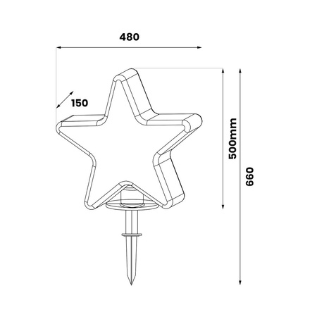 Gwiazda Ogrodowa Star 50cm 1xE27 IP44 Biały Milagro Eko-Light EKO0267