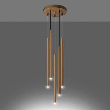 Lampa wisząca PASTELO 5P złota Sollux SL.1174