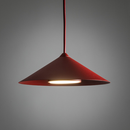 Lampa wisząca burgudnowy stożek o średnicy 23cm LUME S BURGUND 1XGX53 Tk Lighting 11695