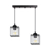 GLASSIA LAMPA WISZĄCA CZARNY 2X40 E27 KLOSZ CZARNY+KRYSZTAŁY BEZBARWNE Candellux 32-21113