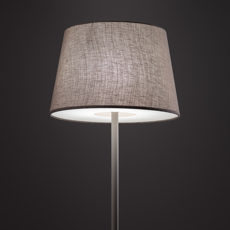 Lampa podłogowa beżowa z abażurem w jedwabisto szarym kolorze 1xE27 TUTOIA Nowodvorski 11683