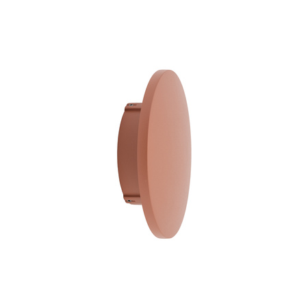 Okrągły płaski kinkiet w kolorze terakota podświetlający elewacje 13,5cm IP65 3000K ARIA LED S Nowodvorski 11564