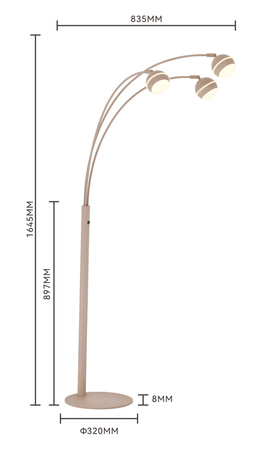 Lampa podłogowa trójka Biarritz kaszmirowa Aviano Lighting 3047-313