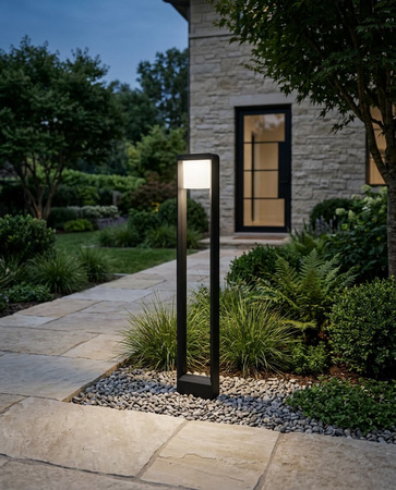Czarna lampa ogrodowa LED z ramą 80cm MILANO Kaja Lighting K-8268