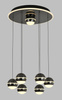 Lampa wisząca siódemka okrągła Biarritz czarny chrom Aviano Lighting 5047-805