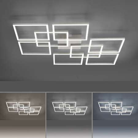 Duża lampa sufitowa połączone kwadraty LED Q-INIGO Paul Neuhaus 6015-55 sterowana pilotem