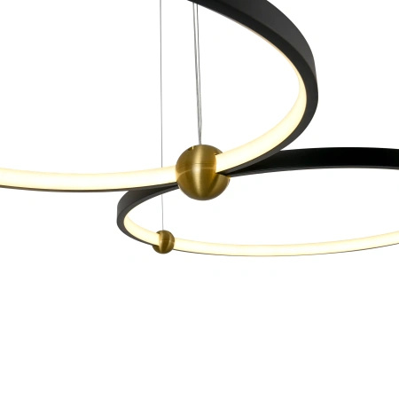 Lampa Wisząca dwa czarne połączone ringi 50cm i 40cm Kido M LED PL0139 Yaskr