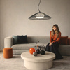 Czarna lampa wisząca ażurowy stożek z białym kloszem wewnątrz SONTE 50 cm 1xGX53 Candellux Studio 31-50939