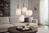 Lampa wisząca z białymi kloszami do salonu K-5872 z serii FABIO