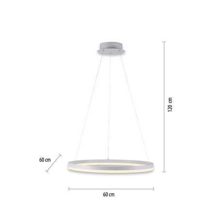Lampa wisząca biały ring 60cm TITUS LED 3000K Paul Neuhaus 2382-16