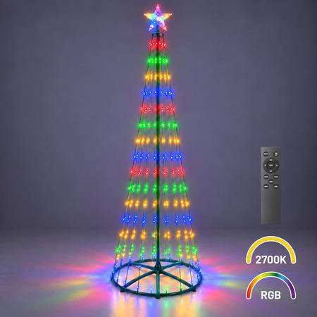 Choinka świecąca LED do domu lub ogrodu 2,5m 365LED 2700K + RGB IP44 Zielony Milagro Eko-Light EKSW2742