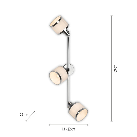Listwa sufitowa chromowana z trzema szklanymi kloszami ACCOR 3xE14 Just Light 15373-17