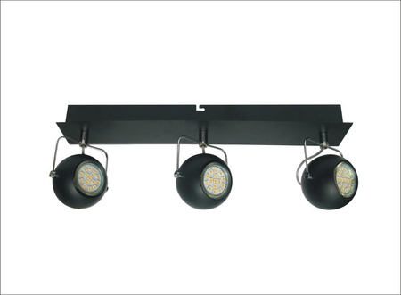 TONY LAMPA SUFITOWA LISTWA 3X3W LED GU10 CZARNY MATOWY Candellux 93-25029