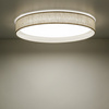 Okragły plafon sufitowy do sypialni z lnu LED o średnicy 42,5cm DEMI LEN Tk Lighting 11857