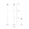Biała lampa podłogowa zewnątrzna akumulatorowa USB EURIA LED 3000K IP54 Just Light 19252-16